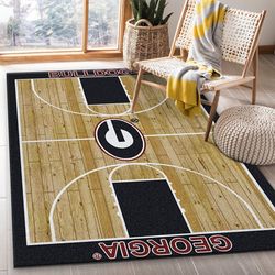 college home court georgia basketball team logo area rug, kitchen rug, christmas gift us decor