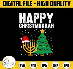 happy chrismukkah, happy christmukkah svg, happy christmukkah png, funny hanukkah and christmas 2021 svg, christmas tree