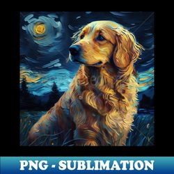 golden retriever painting - artistic sublimation digital file - fashionable and fearless