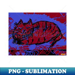 lovecat red and blue - creative sublimation png download - spice up your sublimation projects