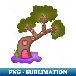 magic witch tree house - high-resolution png sublimation file - revolutionize your designs