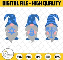 hanukkah gnomes svg | chanukah | cute gnome with menorah dreidel gift | cricut silhouette | printable clipart vector dig