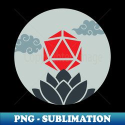 lotus d20 dice sun rpg landscape - decorative sublimation png file - stunning sublimation graphics