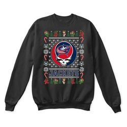 columbus blue jackets x grateful dead christmas ugly sweater