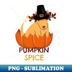 pumpkin spice dog in pilgrim hat - instant sublimation digital download - unleash your inner rebellion