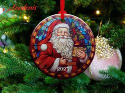 ceramic bauble ornament, santas 2023 christmas gift  wear love, share beauty