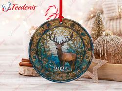 ceramic bauble reindeer, christmas decoration keepsake  wear love, share beauty
