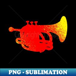 Red And Gold Trumpet - High-Quality PNG Sublimation Download - Enhance Your Apparel with Stunning Detail