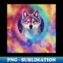 galaxy wolf - png sublimation digital download - perfect for sublimation mastery