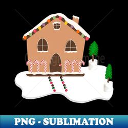 candy gingerbread house - digital sublimation download file - bold & eye-catching