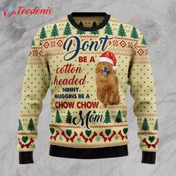chow chow mom ugly christmassweater, funny ugly sweater ideas  wear love, share beauty