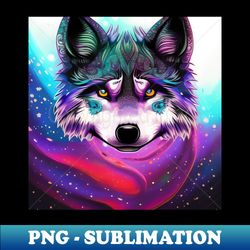 galaxy wolf - instant png sublimation download - perfect for creative projects