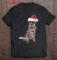 christmas australian cattle dog lovers santa hat t-shirt, christmas family shirts designs  wear love, share beauty