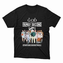god family second first then michigan state spartan basketball 2023 t-shirt, ladies tee