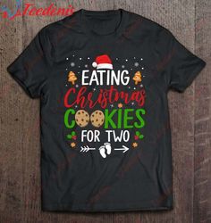 christmas baby announcement eating christmas cookies for two t-shirt, family christmas clothes ideas  wear love, share b