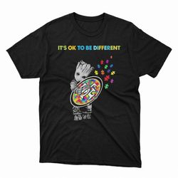 groot hug san francisco 49ers autism its ok to be different ladies tee, shirt