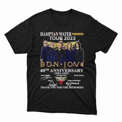 hampton water presents tour 2023 bon jovi 40th anniversary 1983 thank you for the memories shirt