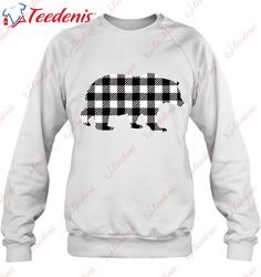 christmas black and white buffalo plaid bear essential shirt, christmas sweaters family  wear love, share beauty