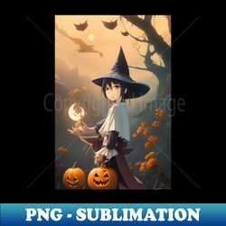 Halloween Student Witch Fox 12 - High-Quality PNG Sublimation Download - Unleash Your Creativity