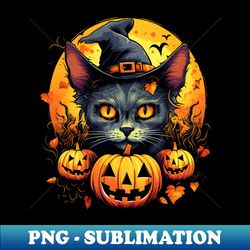 black cat in a hat - high-quality png sublimation download - perfect for sublimation mastery