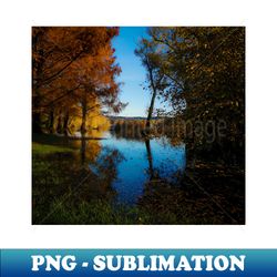 photography color lake and sky autumn fallen leaves - premium png sublimation file - revolutionize your designs