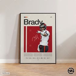 tom brady poster, tampa bay buccaneers poster, nfl poster, sports poster, football poster, nfl wall art, sports bedroom