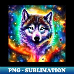 galaxy wolf - professional sublimation digital download - enhance your apparel with stunning detail