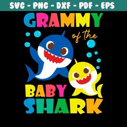 grammy of the baby shark svg, trending svg, baby shark svg, shark svg, grammy shark svg, grammy svg, grandma shark svg,