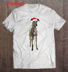 christmas greyhound gift greyhound dog funny santa hat xmas t-shirt, funny christmas shirts  wear love, share beauty