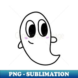 cute blushing ghost cartoon on a black backdrop made by endlessemporium - modern sublimation png file - unleash your creativity