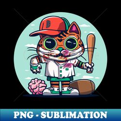 zombie baseball cat player - artistic sublimation digital file - spice up your sublimation projects