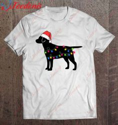 christmas labrador in santa hat xmas lights sweater shirt, christmas tops on sale  wear love, share beauty