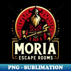 moria escape rooms - dwarven warrior - logo - fantasy - png transparent sublimation file - bold & eye-catching