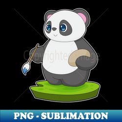 panda painting paint brush - vintage sublimation png download - perfect for sublimation art