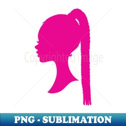 hot pink black barbie with braids silhouette - signature sublimation png file - boost your success with this inspirational png download