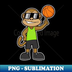 monkey as basketball player with basketball ball - elegant sublimation png download - transform your sublimation creations