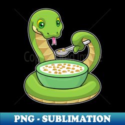 Snake at Eating with Muesli - High-Resolution PNG Sublimation File - Add a Festive Touch to Every Day