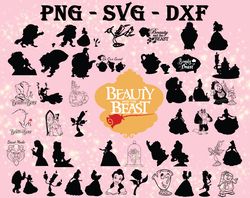 beauty and the beast silhouette svg, bundles beauty and the beast svg, png,dxf,...