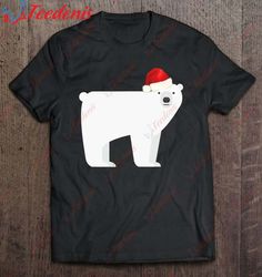 christmas polar bear santa hat shirt, short sleeve kids christmas shirts family  wear love, share beauty