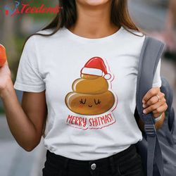 christmas poop emoji shirt santa hat  wear love, share beauty