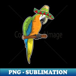 Parrot with Straw hat - Retro PNG Sublimation Digital Download - Enhance Your Apparel with Stunning Detail