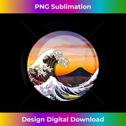 Classic Japanese Zen Art T-, Kanagawa Great Wave Enso - Sublimation-Optimized PNG File - Striking & Memorable Impressions
