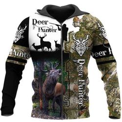 deer hunting camo hoodie unisex 3d all over print