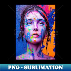 painted insanity dripping madness 1 - abstract surreal expressionism digital art - bright colorful portrait painting - dripping wet paint  liquid colors - high-resolution png sublimation file - unlock vibrant sublimation designs