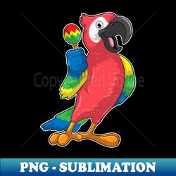 parrot at music with maracas - premium png sublimation file - instantly transform your sublimation projects