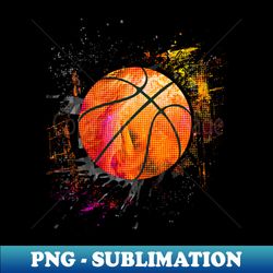 retro basketball - bball - basketball abstract art - decorative sublimation png file - boost your success with this inspirational png download