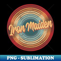 iron maiden vintage circle - retro png sublimation digital download - spice up your sublimation projects