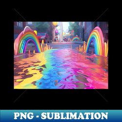 landscape rainbow art city - professional sublimation digital download - boost your success with this inspirational png download