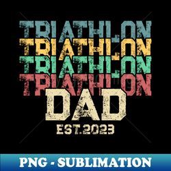 new dad triathlon dad est 2023 - elegant sublimation png download - perfect for creative projects