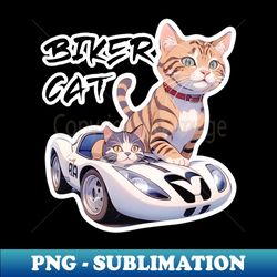 biker catracer cat - modern sublimation png file - add a festive touch to every day